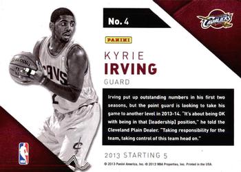 2013-14 Panini Starting Five #4 Kyrie Irving Back