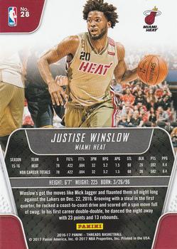 2016-17 Panini Threads #28 Justise Winslow Back