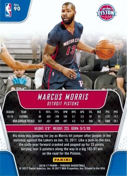 2016-17 Panini Threads #90 Marcus Morris Back