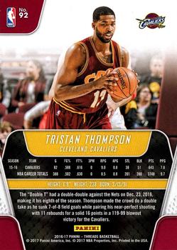 2016-17 Panini Threads #92 Tristan Thompson Back