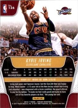 2016-17 Panini Threads #126 Kyrie Irving Back