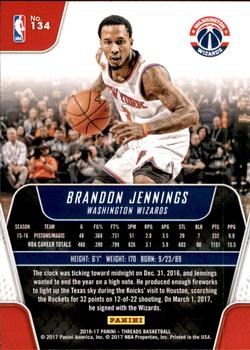2016-17 Panini Threads #134 Brandon Jennings Back