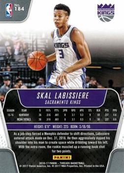 2016-17 Panini Threads #184 Skal Labissiere Back