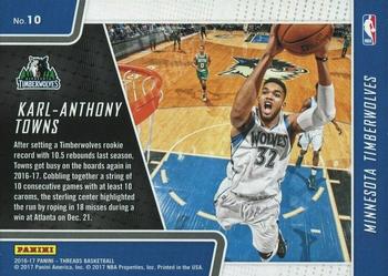 2016-17 Panini Threads - Board of Directors Century Proof Dazzle #10 Karl-Anthony Towns Back