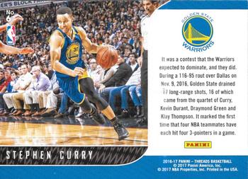 2016-17 Panini Threads - Front-Row Seat Century Proof Red #6 Stephen Curry Back