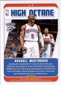 2016-17 Panini Threads - High Octane #4 Russell Westbrook Back