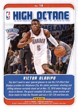 2016-17 Panini Threads - High Octane Century Proof Red #18 Victor Oladipo Back