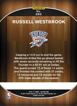 2016-17 Panini Instant NBA - Blue #293 Russell Westbrook Back