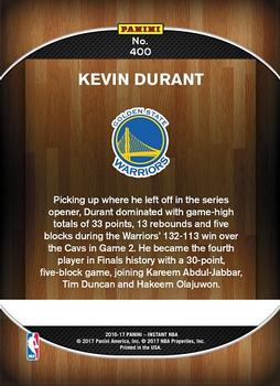 2016-17 Panini Instant NBA - Blue #400 Kevin Durant Back