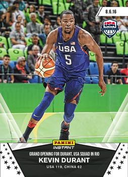 2016-17 Panini Instant NBA - Team USA Black #USA-1 Kevin Durant Front