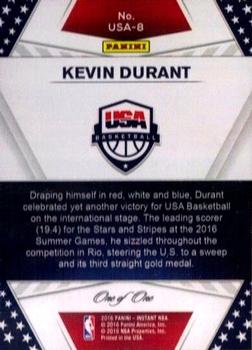 2016-17 Panini Instant NBA - Team USA Black #USA-8 Kevin Durant Back