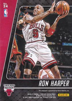 2016-17 Panini Threads - NBA Legends Ink #24 Ron Harper Back