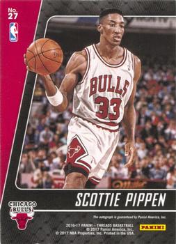 2016-17 Panini Threads - NBA Legends Ink #27 Scottie Pippen Back