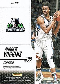 2016-17 Panini Threads - Authentic Threads #22 Andrew Wiggins Back