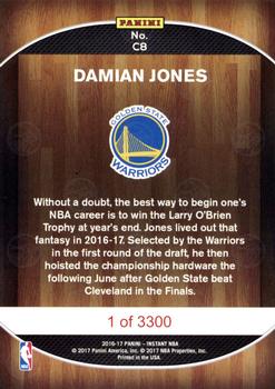 2016-17 Panini Instant NBA - Golden State Warriors 2017 Finals Championship Set Red #C8 Damian Jones Back