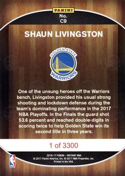 2016-17 Panini Instant NBA - Golden State Warriors 2017 Finals Championship Set Red #C9 Shaun Livingston Back