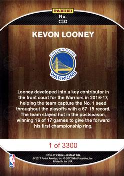 2016-17 Panini Instant NBA - Golden State Warriors 2017 Finals Championship Set Red #C10 Kevon Looney Back