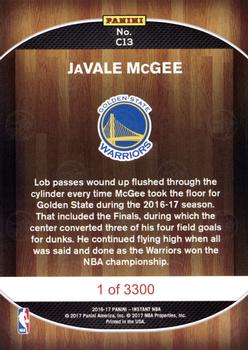 2016-17 Panini Instant NBA - Golden State Warriors 2017 Finals Championship Set Red #C13 JaVale McGee Back