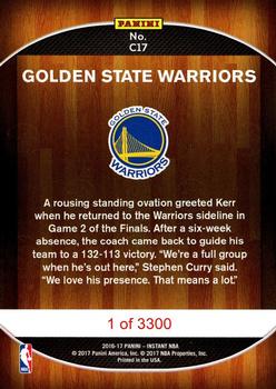 2016-17 Panini Instant NBA - Golden State Warriors 2017 Finals Championship Set Red #C17 Steve Kerr's Return Sparks Warriors Win Back