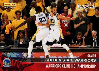 2016-17 Panini Instant NBA - Golden State Warriors 2017 Finals Championship Set Red #C20 Warrior's Clinch Championship Front
