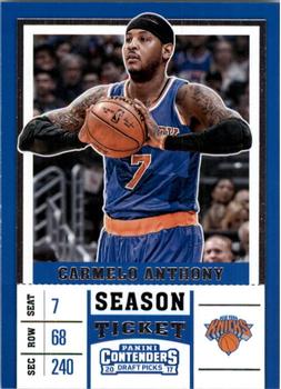 2017 Panini Contenders Draft Picks #7 Carmelo Anthony Front