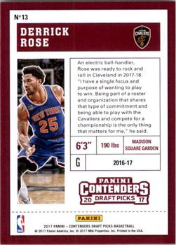 2017 Panini Contenders Draft Picks #13 Derrick Rose Back