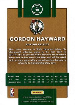 2017-18 Donruss #10 Gordon Hayward Back