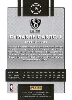 2017-18 Donruss #15 DeMarre Carroll Back