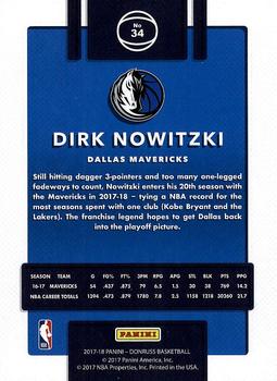 2017-18 Donruss #34 Dirk Nowitzki Back