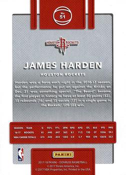 2017-18 Donruss #51 James Harden Back