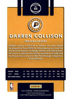 2017-18 Donruss #60 Darren Collison Back