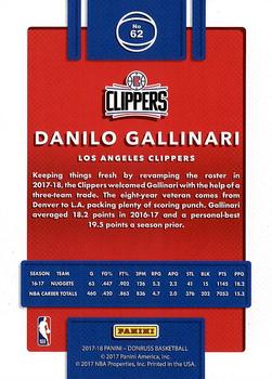 2017-18 Donruss #62 Danilo Gallinari Back