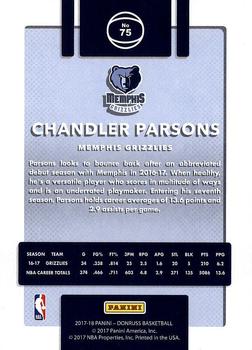 2017-18 Donruss #75 Chandler Parsons Back