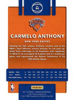 2017-18 Donruss #96 Carmelo Anthony Back
