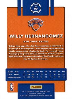 2017-18 Donruss #99 Willy Hernangomez Back