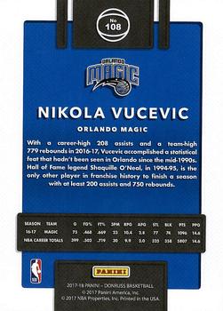 2017-18 Donruss #108 Nikola Vucevic Back