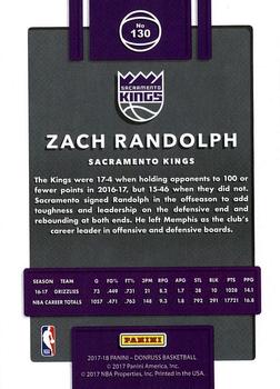 2017-18 Donruss #130 Zach Randolph Back