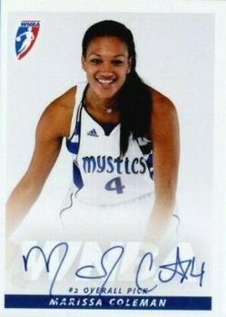 2009 Rittenhouse WNBA Series 2 - Autographs #NNO Marissa Coleman Front