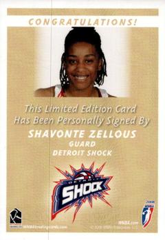 2009 Rittenhouse WNBA Series 3 - Autographs #NNO Shavonte Zellous Back