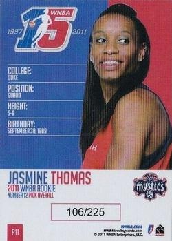 2011 Rittenhouse WNBA - Rookies #R11 Jasmine Thomas Back