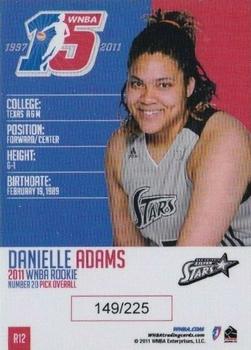 2011 Rittenhouse WNBA - Rookies #R12 Danielle Adams Back