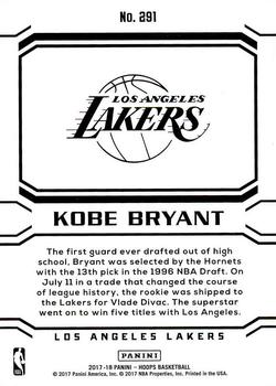 2017-18 Hoops #291 Kobe Bryant Back