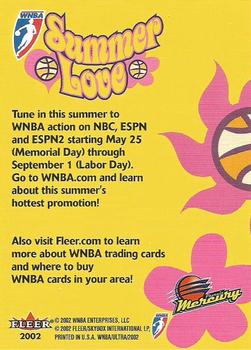 2002 Ultra WNBA - Summer Love Promos #NNO Jennifer Gillom Back