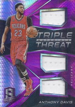2016-17 Panini Spectra - Triple Threat Materials Pink #17 Anthony Davis Front