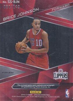 2016-17 Panini Spectra - Spectacular Swatches Autographs #SS-BJN Brice Johnson Back