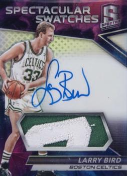 2016-17 Panini Spectra - Spectacular Swatches Autographs Nebula #SS-LBD Larry Bird Front