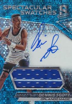 2016-17 Panini Spectra - Spectacular Swatches Autographs Neon Blue #SS-DST Dennis Scott Front