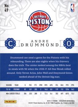 2016-17 Panini Excalibur - Count #49 Andre Drummond Back