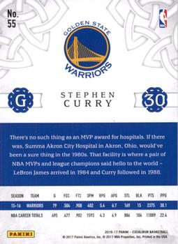 2016-17 Panini Excalibur - Count #55 Stephen Curry Back