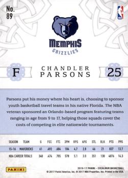 2016-17 Panini Excalibur - Count #89 Chandler Parsons Back
